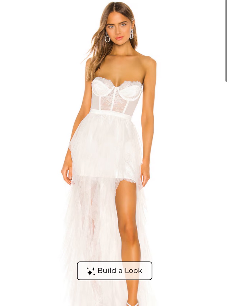 For Love & Lemons White Layered Tulle Wedding Dress